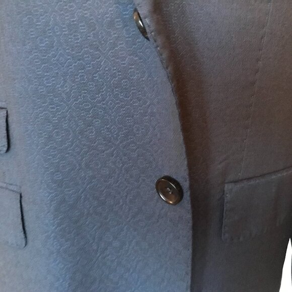 Emilio Guido Navy Paisley Wool Blazer: Vintage 90s Lightweight Sport Coat, 42 - Picture 7 of 9
